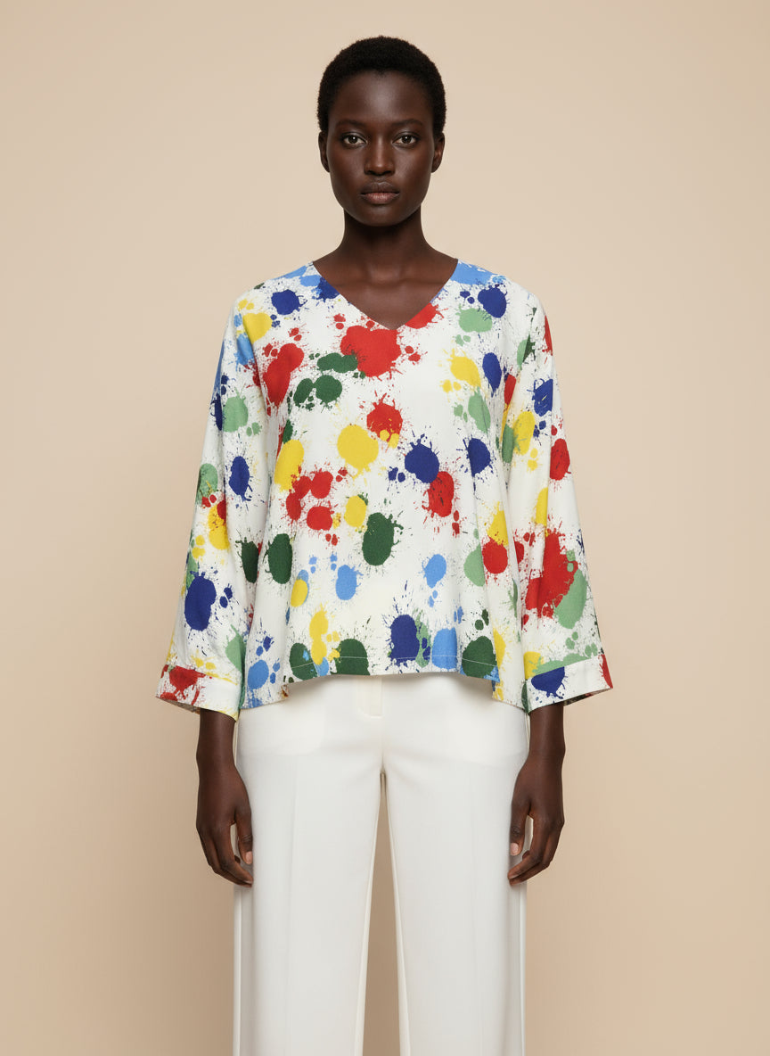 Colorful splatter paint pattern 