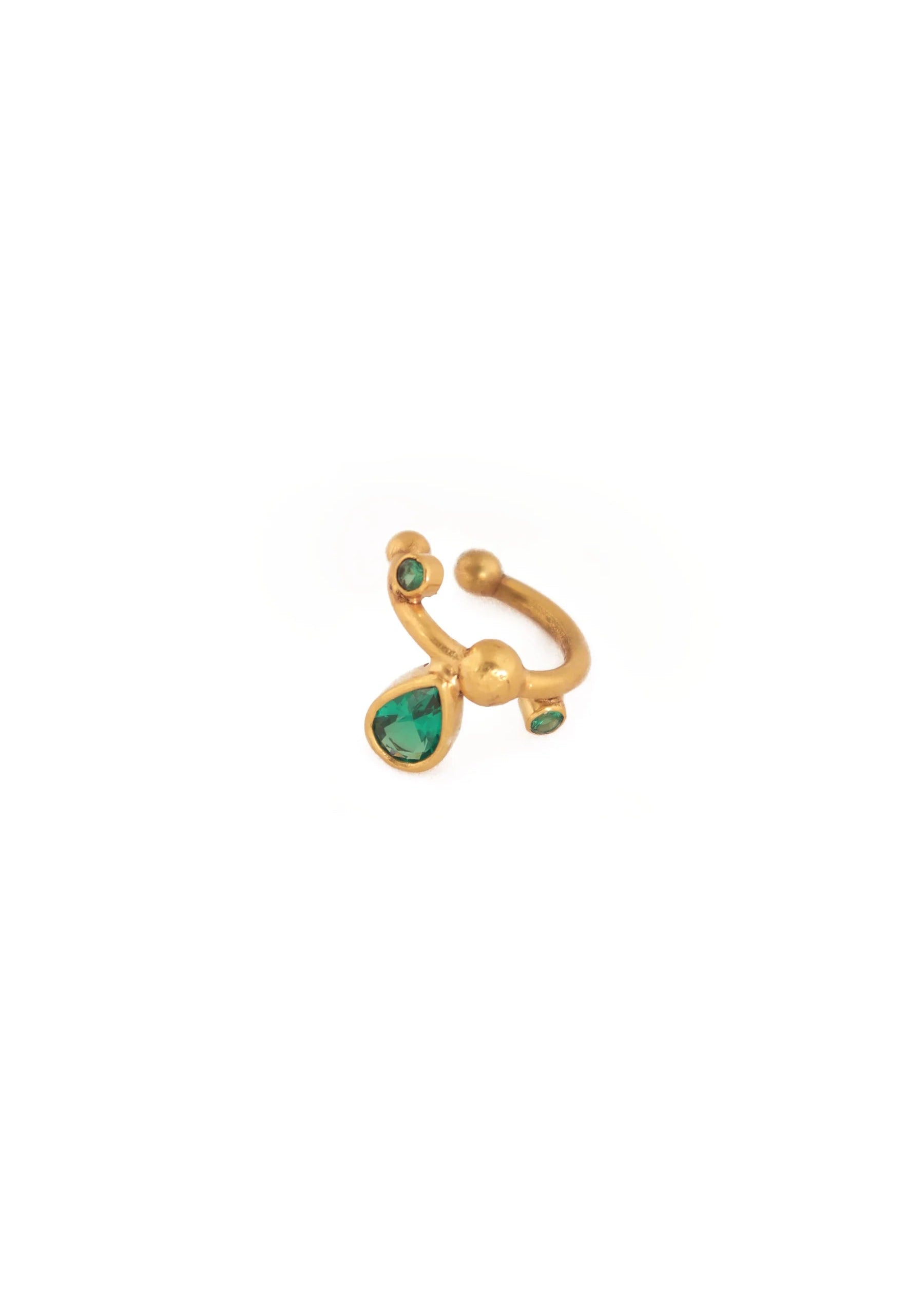 Green Petite Drops Ear Cuff