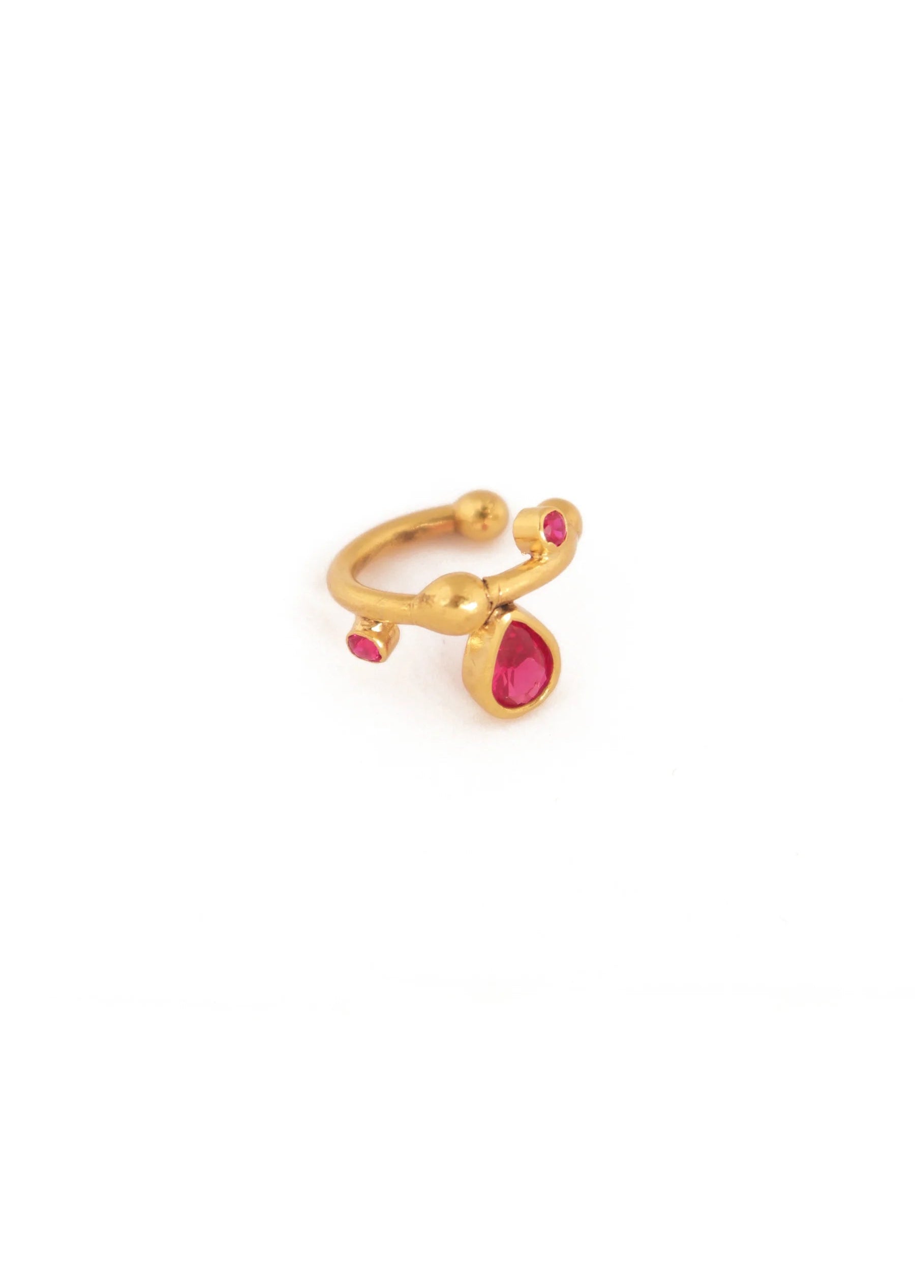 Red Petite Drops Ear Cuff