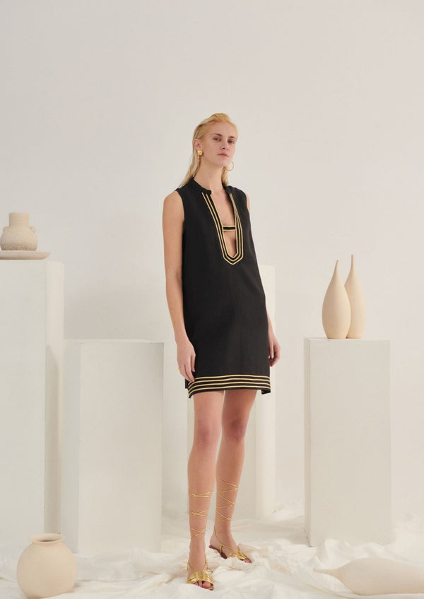 KAFTANI-Appeal Black Tunic Dress-JustBrazil