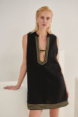 KAFTANI-Appeal Black Tunic Dress-JustBrazil