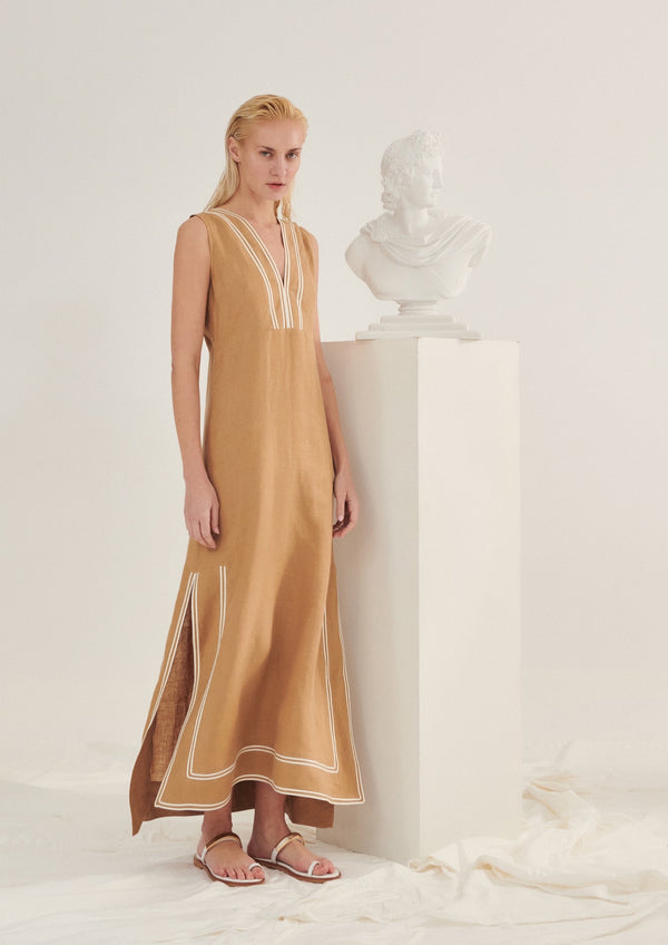 Daring Beige Maxi Dress