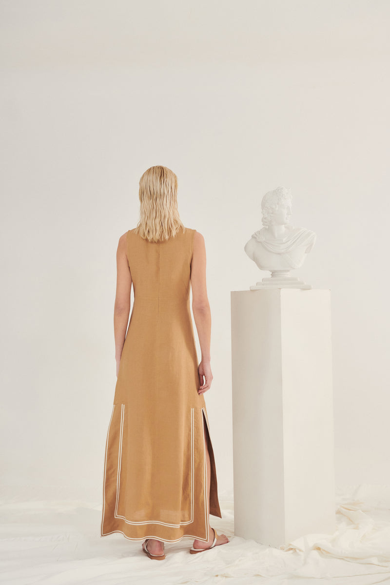 Daring Beige Maxi Dress