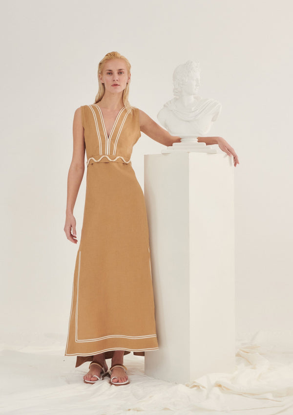 Daring Beige Maxi Dress