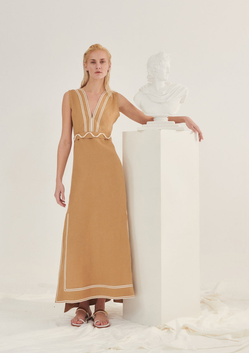 Daring Beige Maxi Dress
