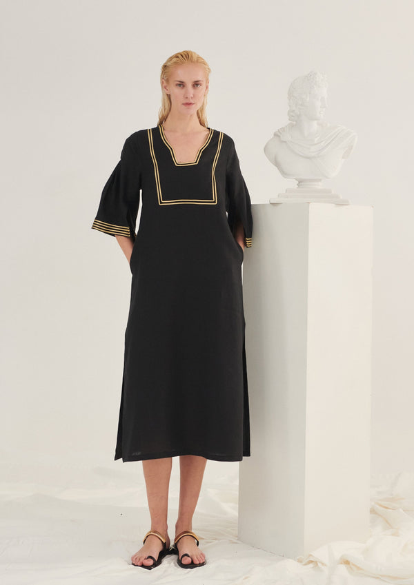 Serenity Black Midi Dress