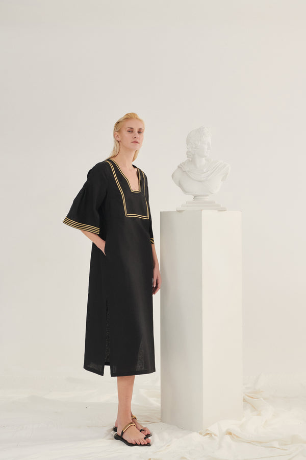 Serenity Black Midi Dress