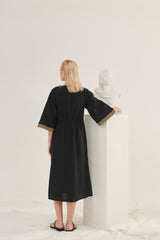 Serenity Black Midi Dress