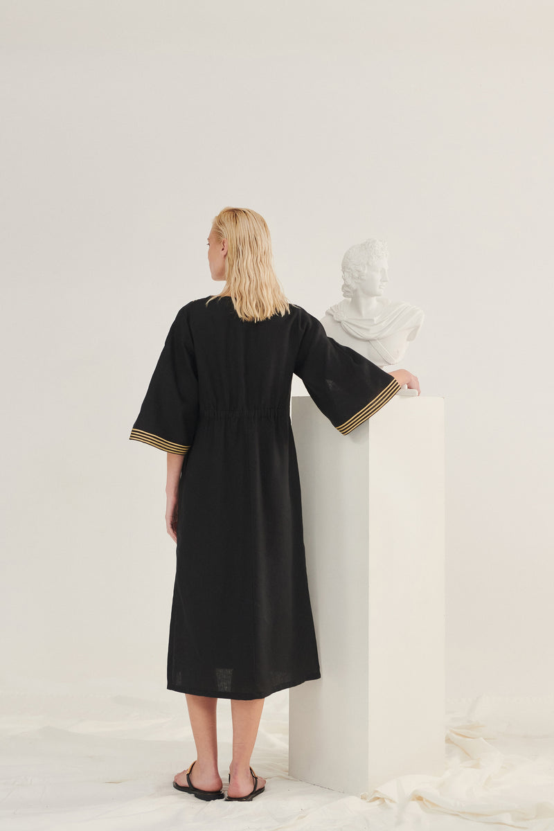 Serenity Black Midi Dress