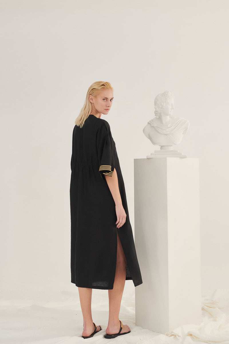 Serenity Black Midi Dress