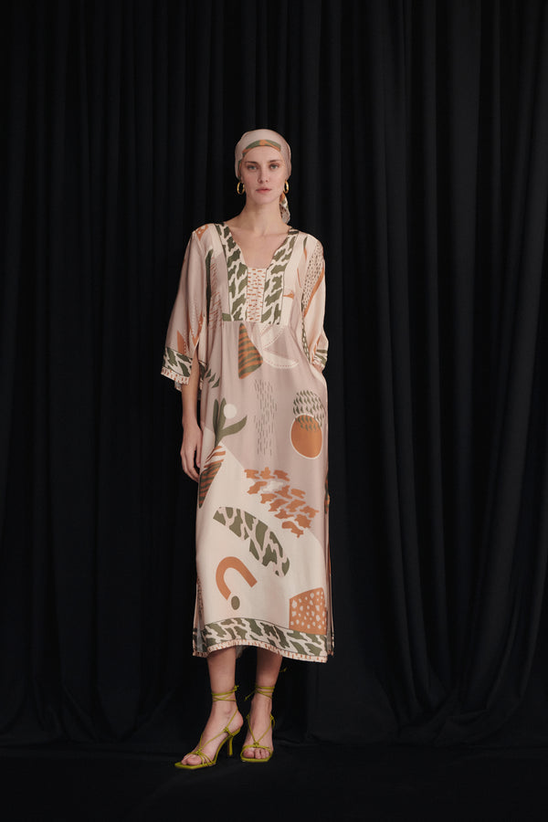 Serenity Beige Midi Dress