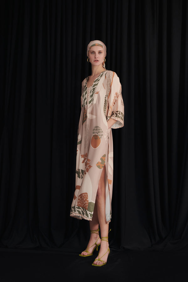 Serenity Beige Midi Dress