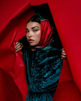FASHION MADE OF SILK-LITTLE RED RIDDING HOOD SCARF-JUST BRAZIL