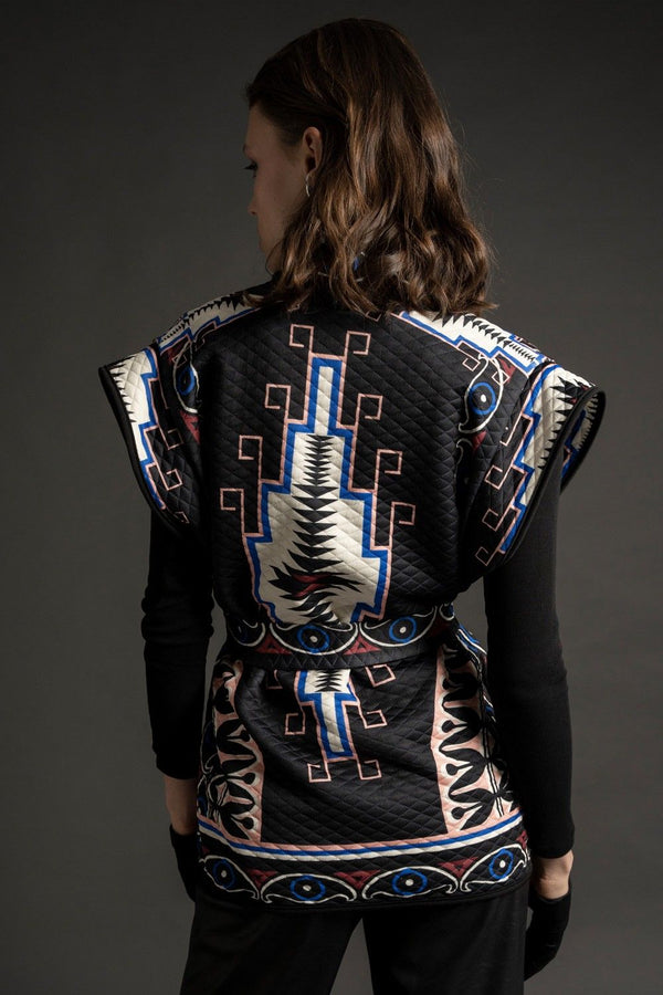 PEACE AND CHAOS-OJIBWA QUILT VEST-JUST BRAZIL