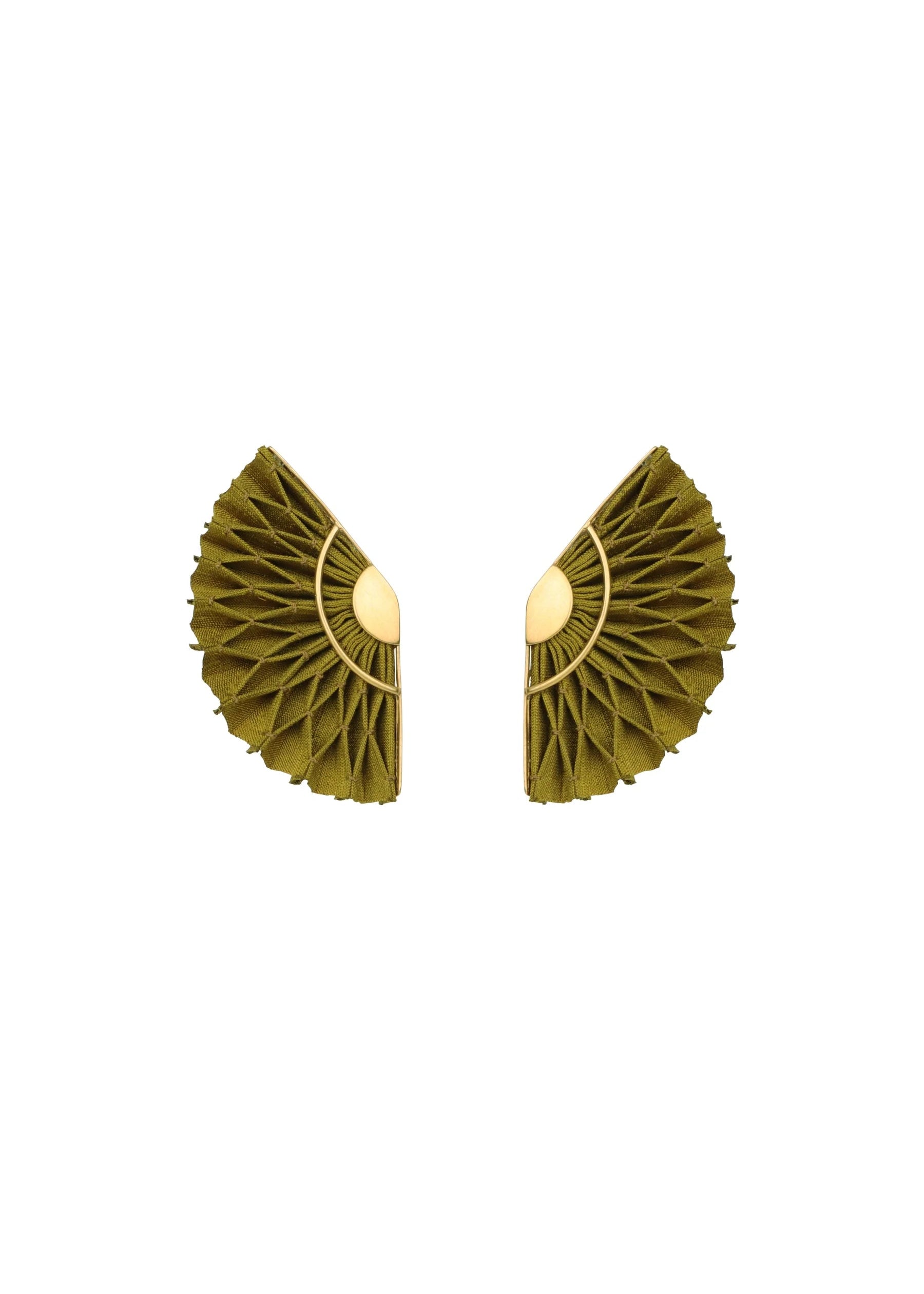 Kypseli Golden Olive Fan Earrings