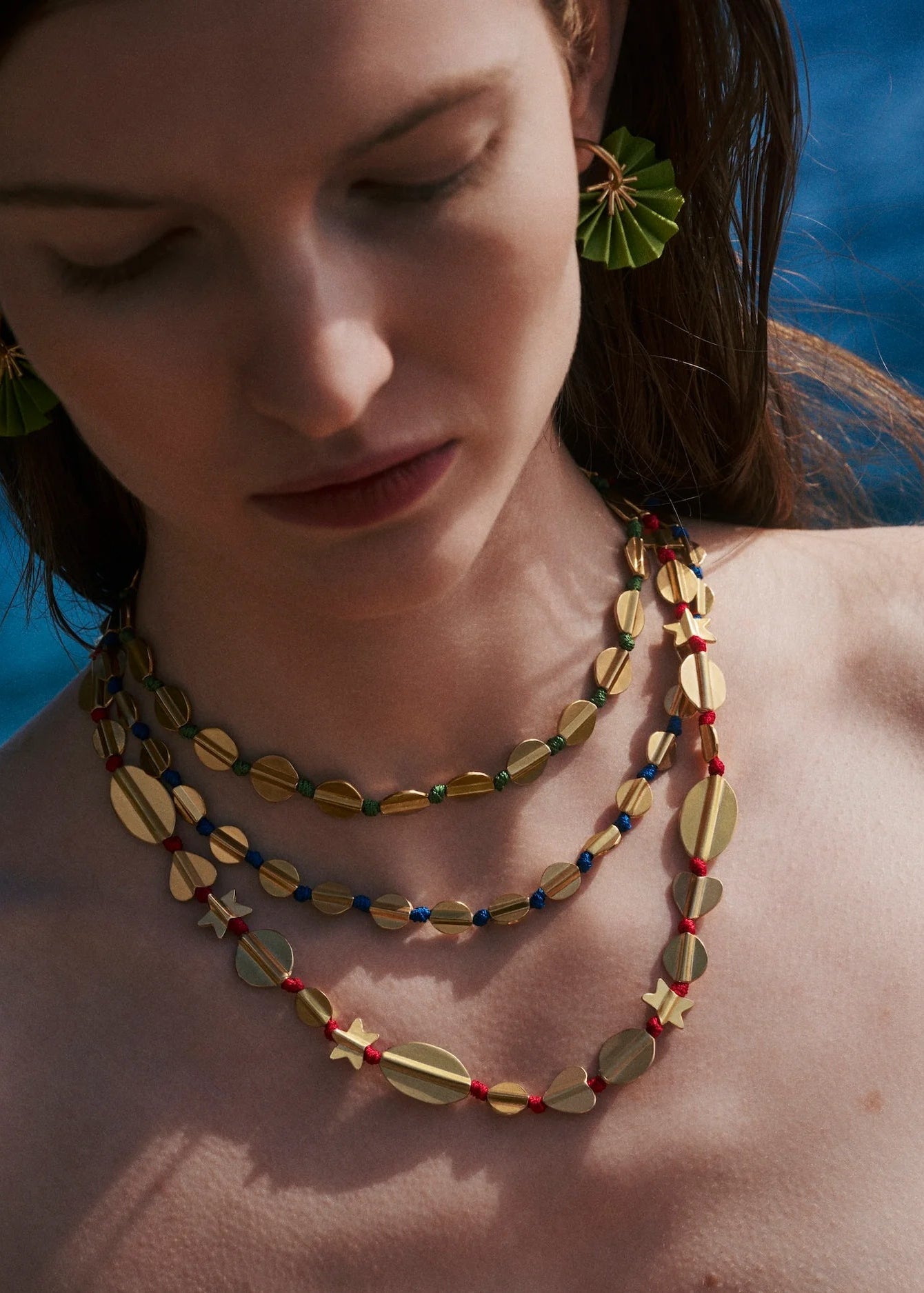 Golden Olive Sparkle Hoops