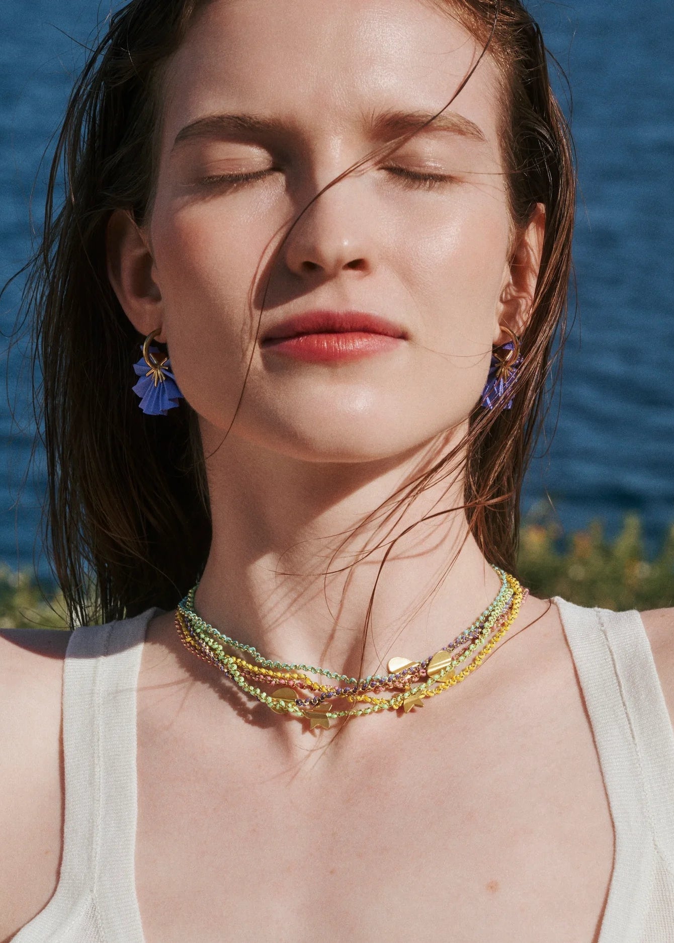 Lavender Sparkle Hoops