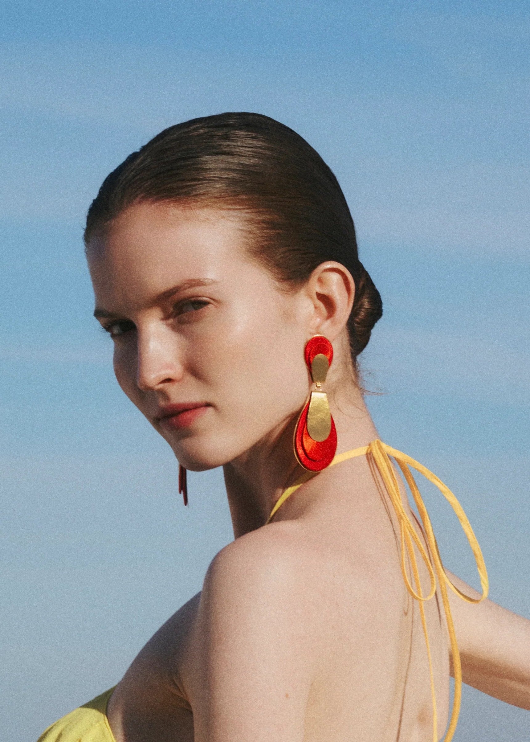 Coral Solid Drop Earrings