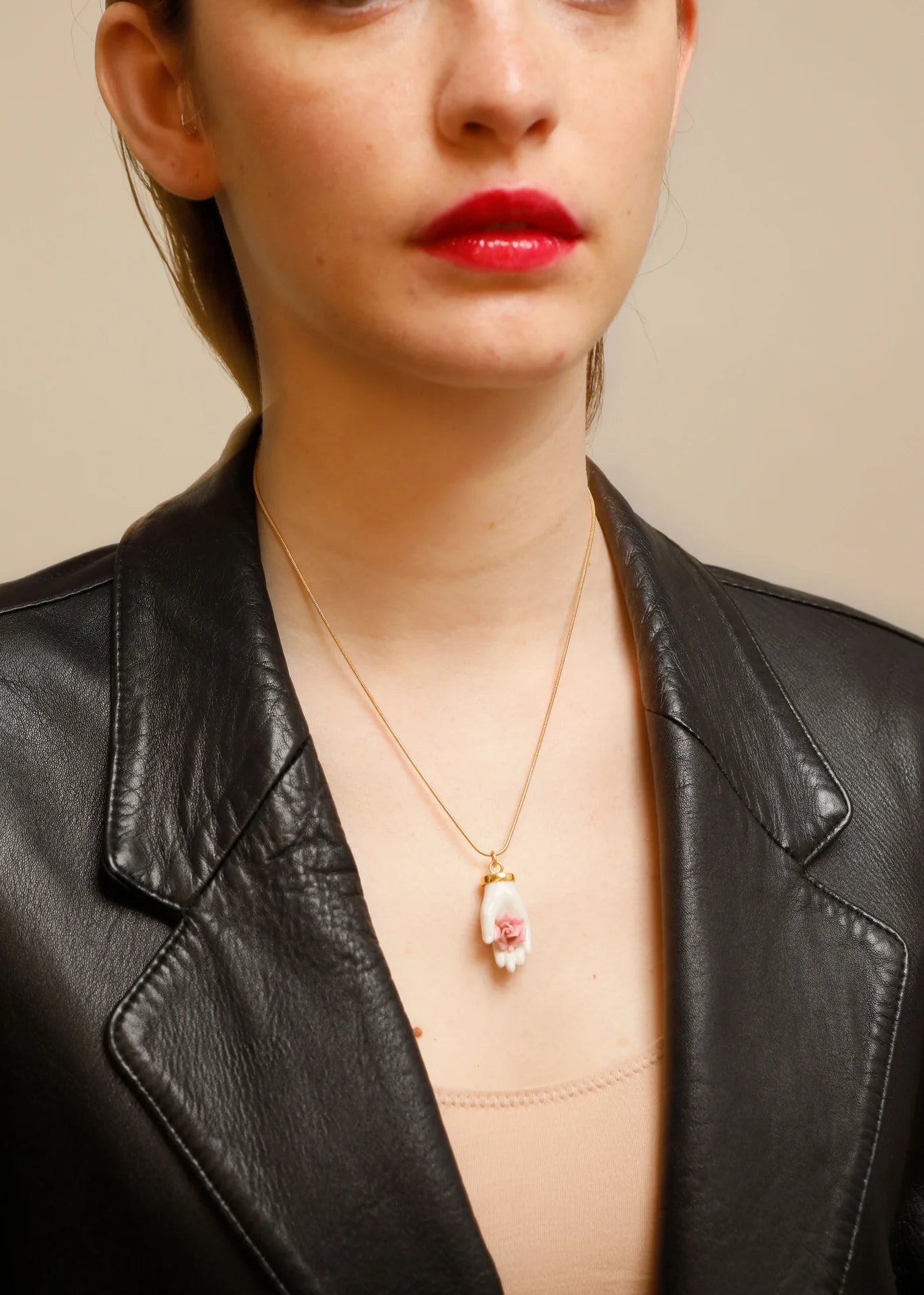 Little Hand & Rose Necklace