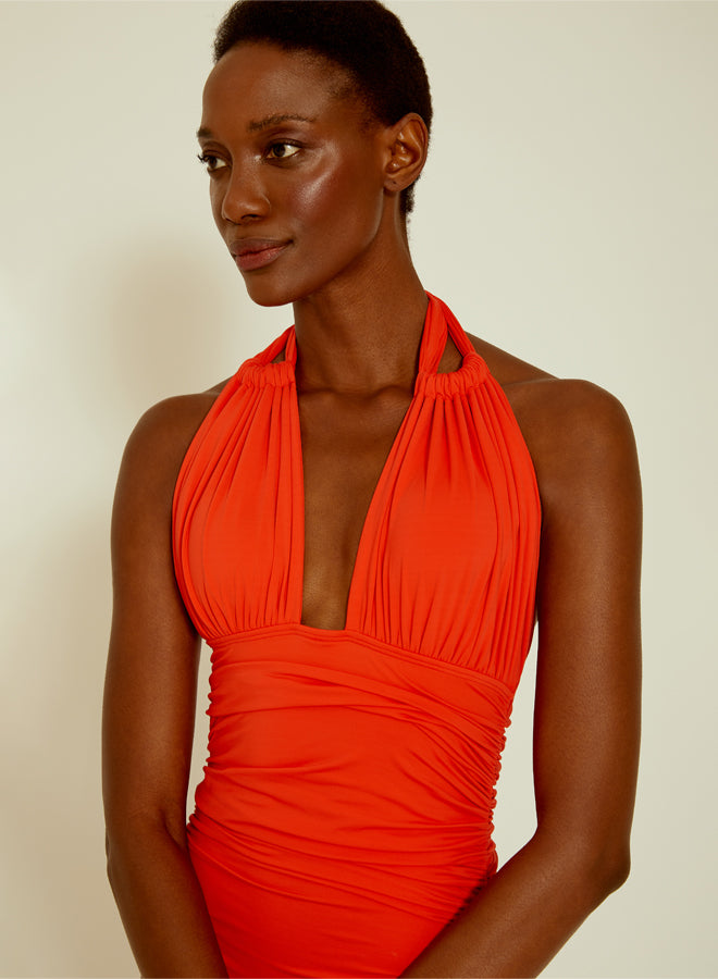 Ruched Halter One Piece