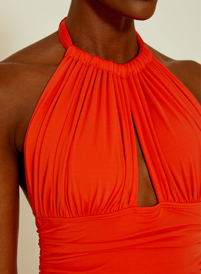 Ruched Halter One Piece