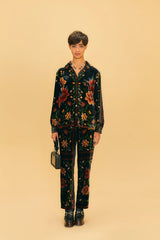 FARM-MACAWS GARDEN BLACK LONG SLEEVE SHIRT-JUST BRAZIL