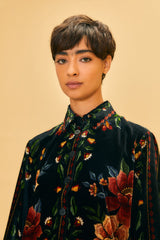 FARM-MACAWS GARDEN BLACK LONG SLEEVE SHIRT-JUST BRAZIL