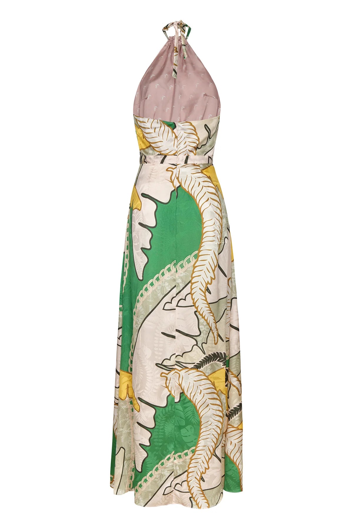 Juan de Dios-Magdalena Jacquard Maxi Dress / Green-Justbrazil
