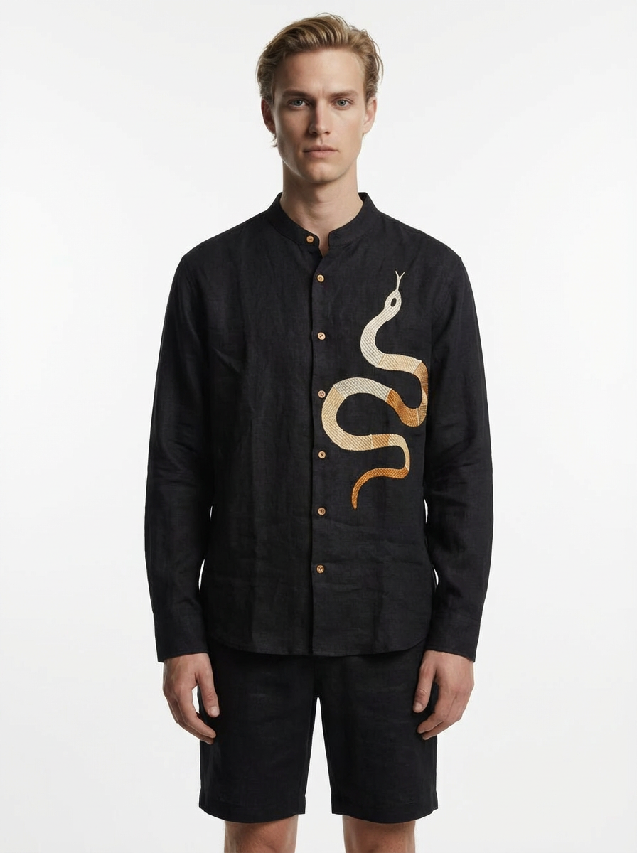 Mao Black Snake Shirt