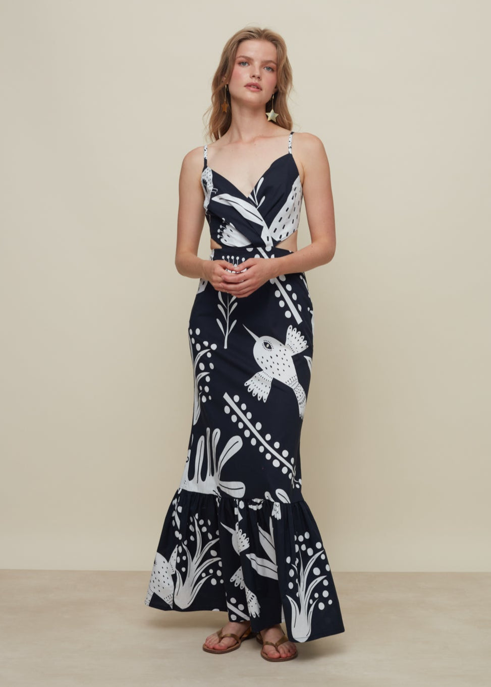 GALERIA-MARIGOLD FLORESTA BLACK DRESS-JUST BRAZIL