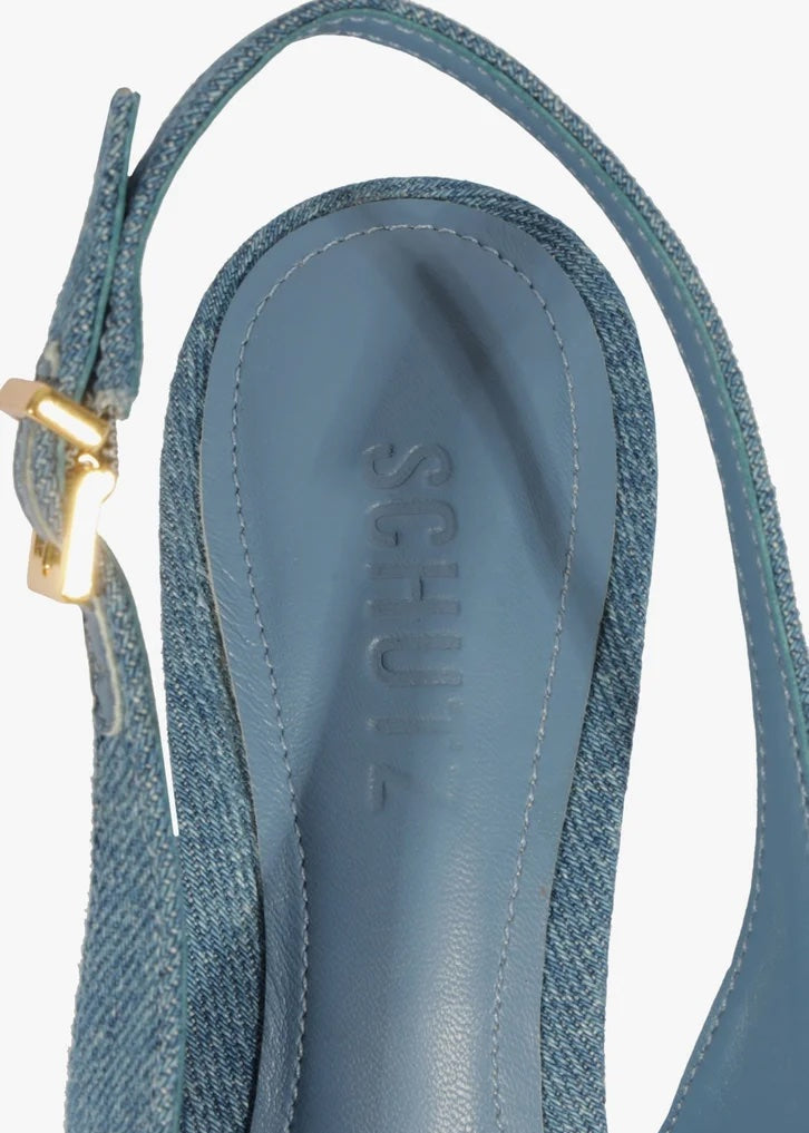 Denim Slingback Pumps