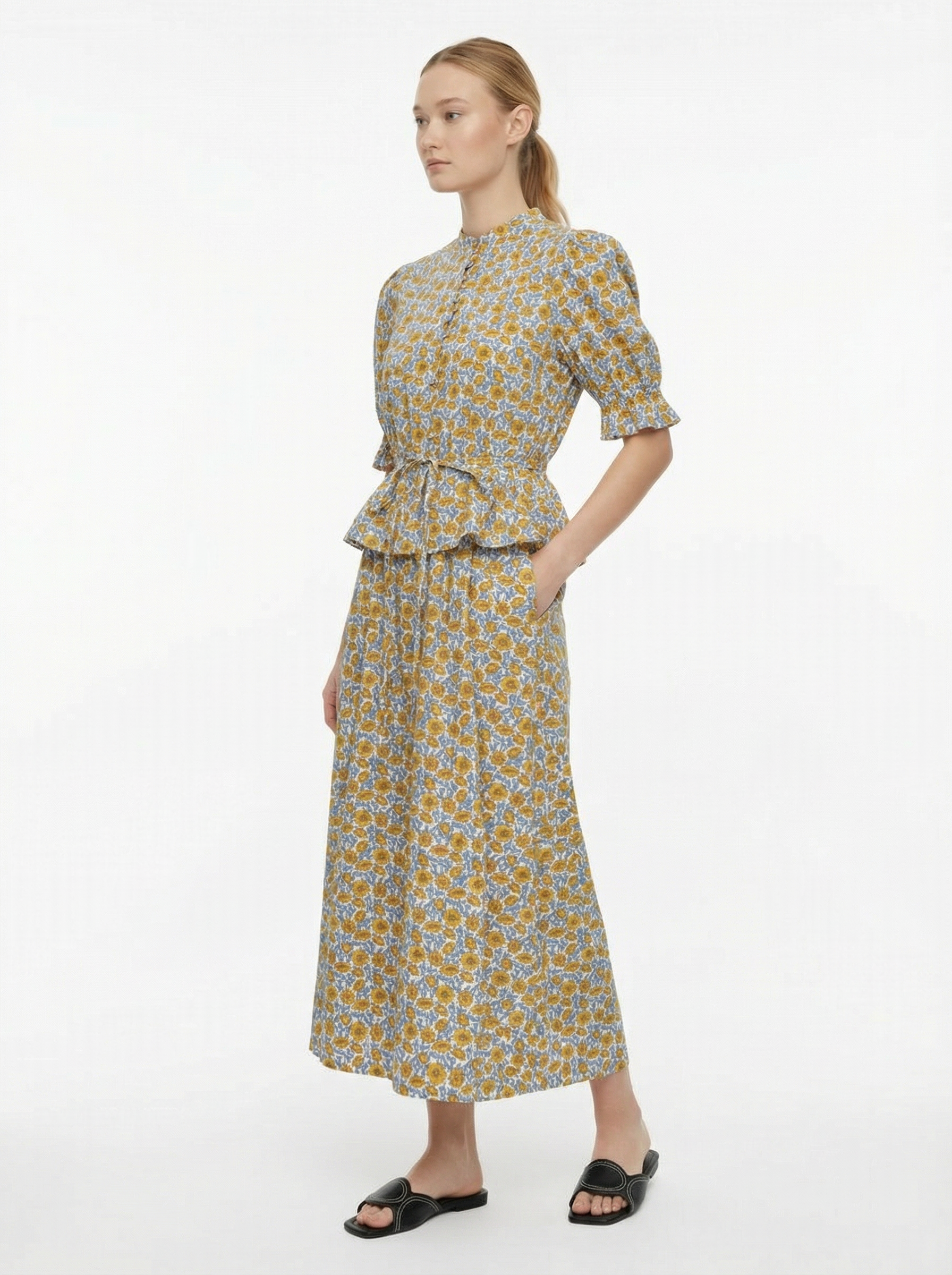 Milena Liberty Yellow Flowers Dress