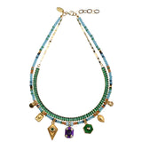 Charm Short Necklace Aqua