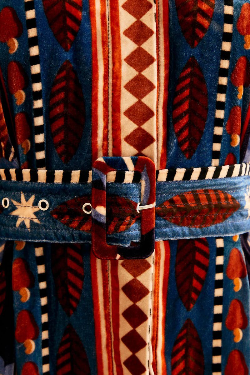 FARM-NATURE BEAUTY BLUE SCARF MINI DRESS-JUST BRAZIL