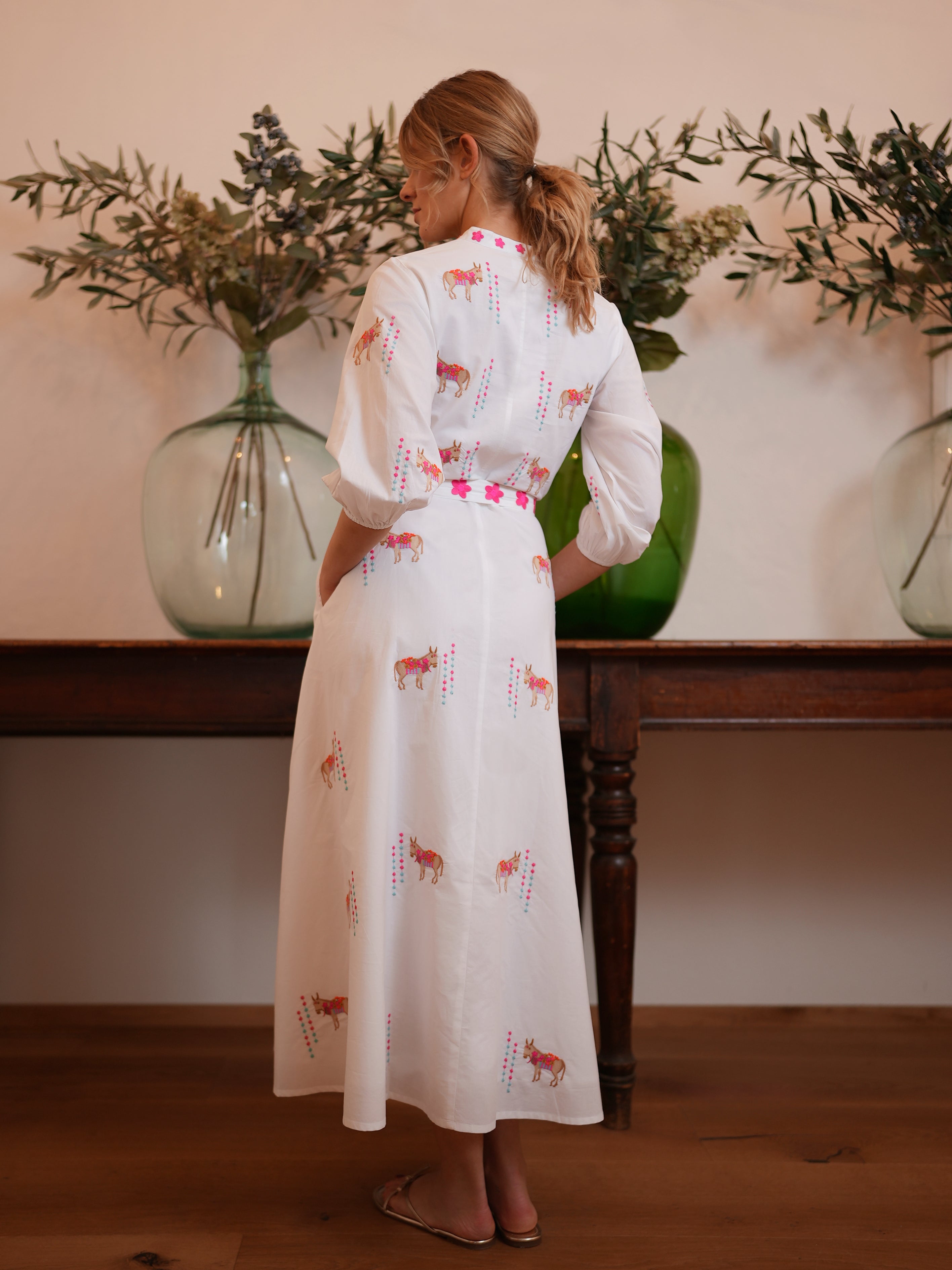 Marigold White Donkey Dress