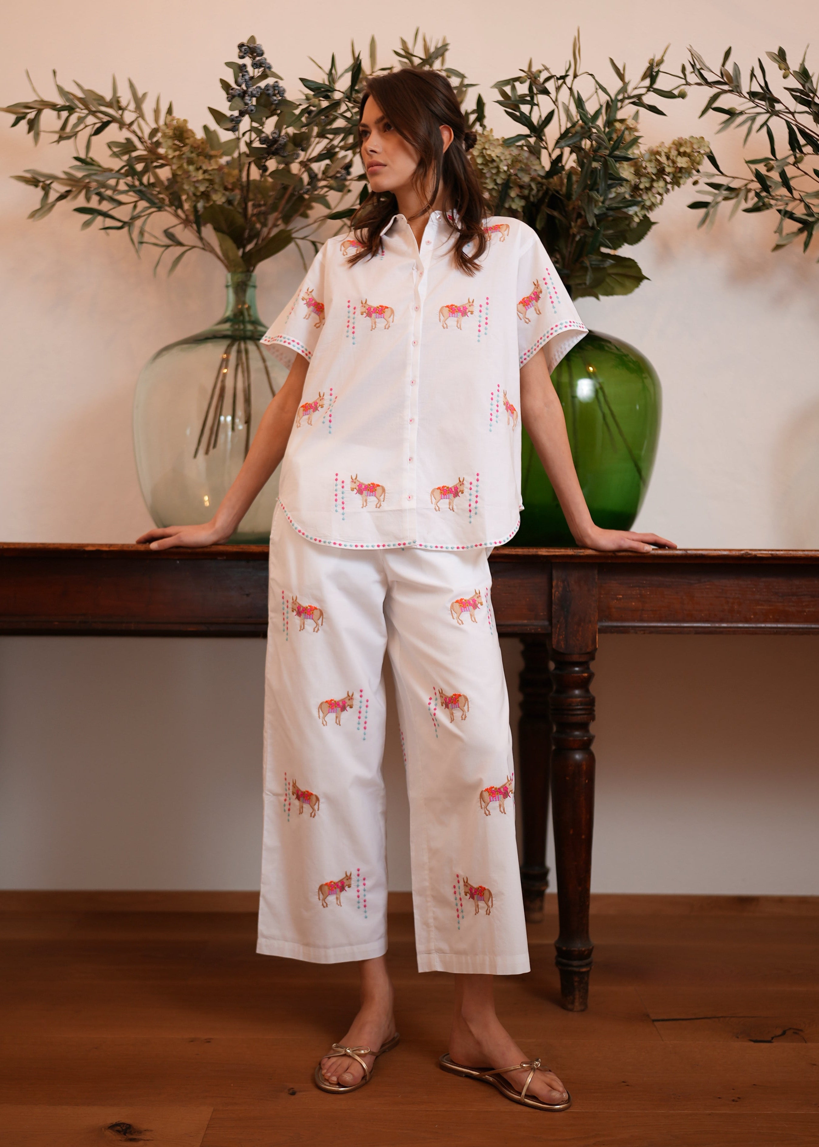 Fennel White Donkey Pants