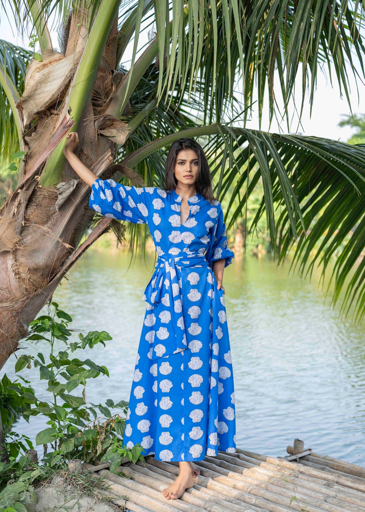 Marigold Blue Shells Dress