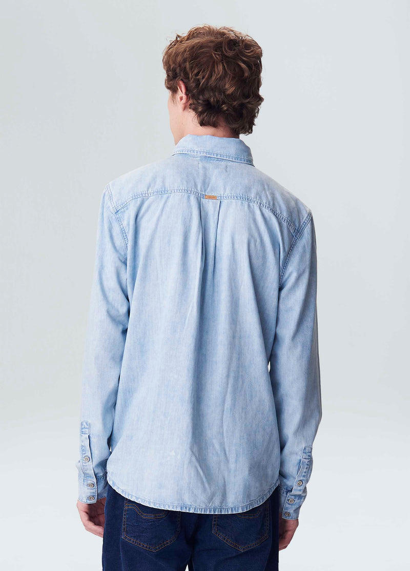 OSKLEN-MEN LIGH DENIM SHIRT-JUST BRAZIL