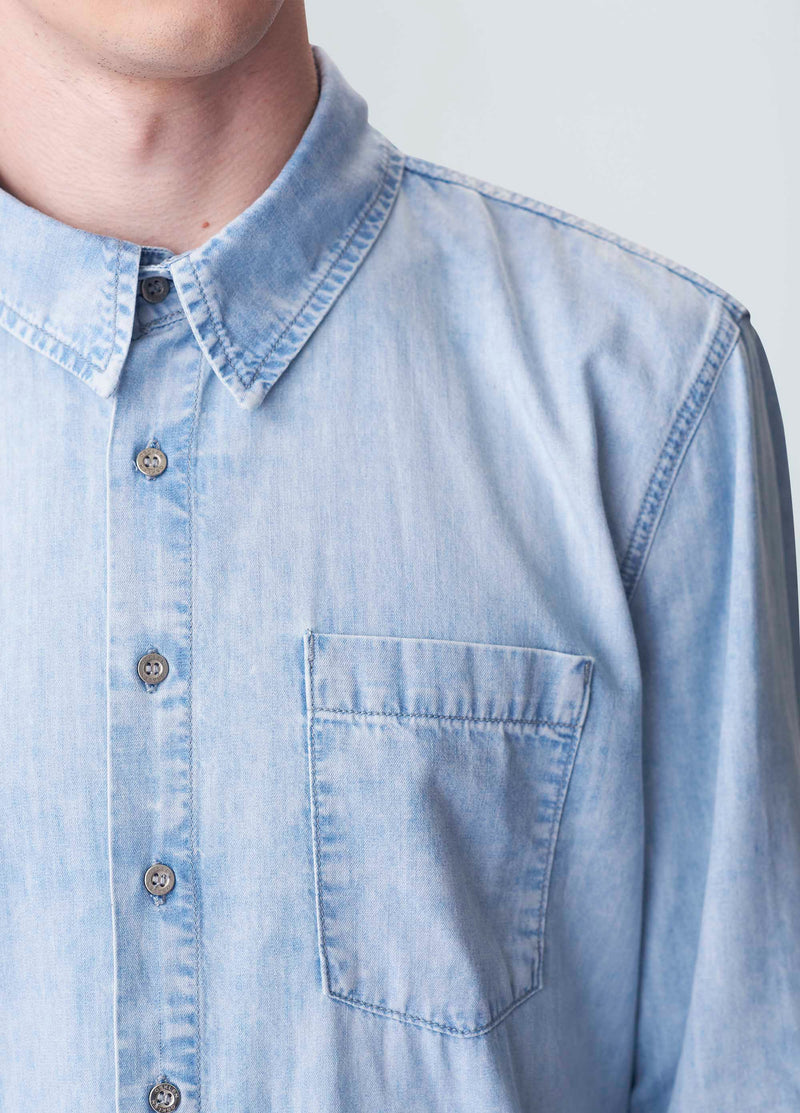 OSKLEN-MEN LIGH DENIM SHIRT-JUST BRAZIL