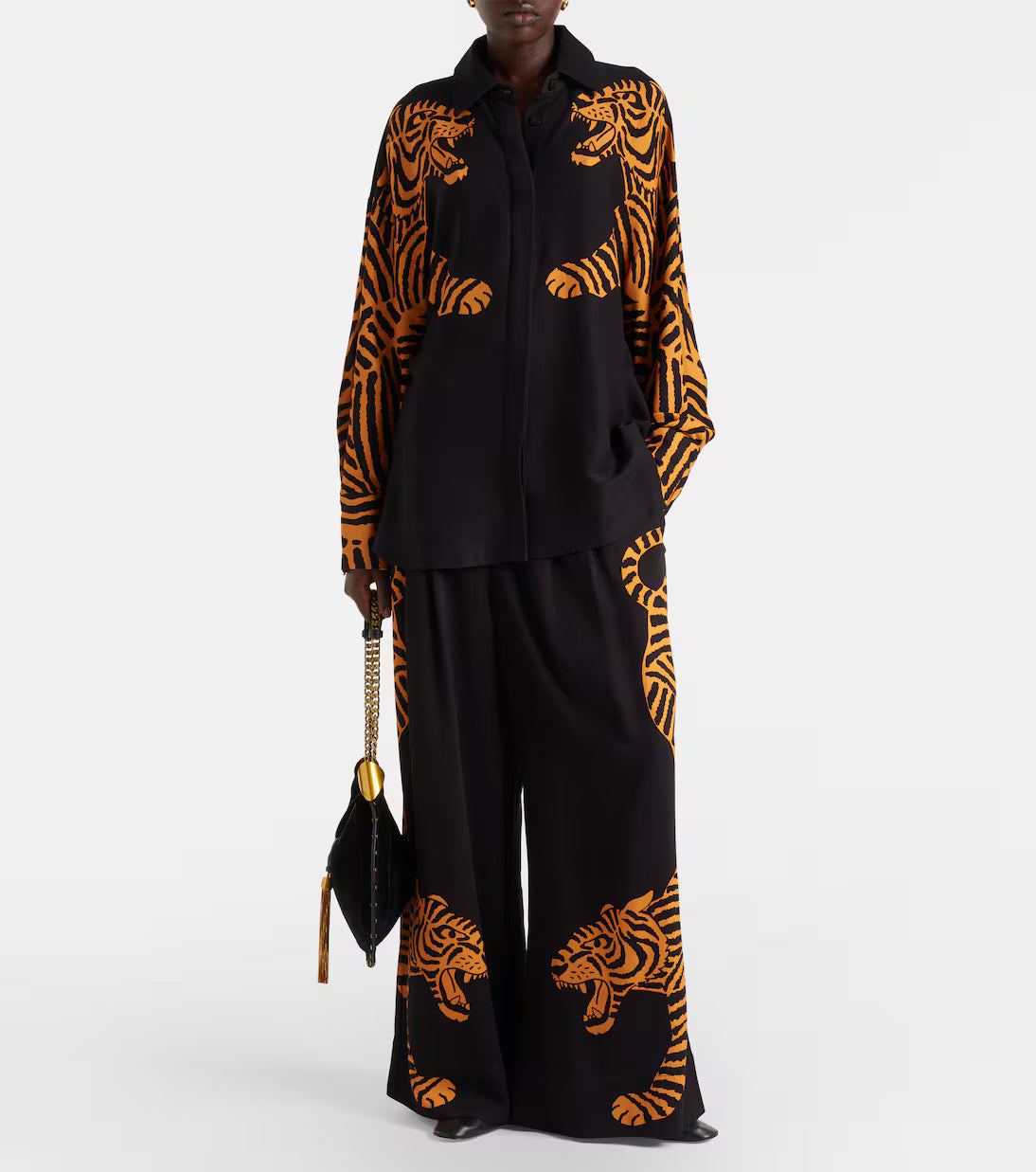 Black Tiger Wide Leg Pants