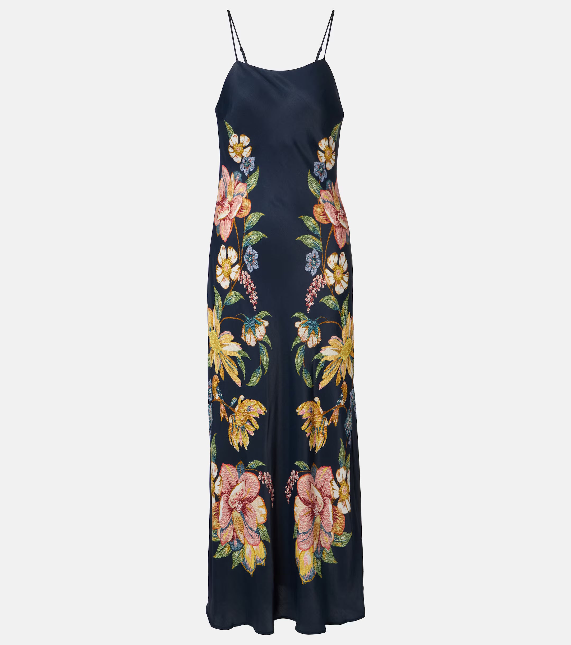 Maira Floral Dark Blue Maxi Dress