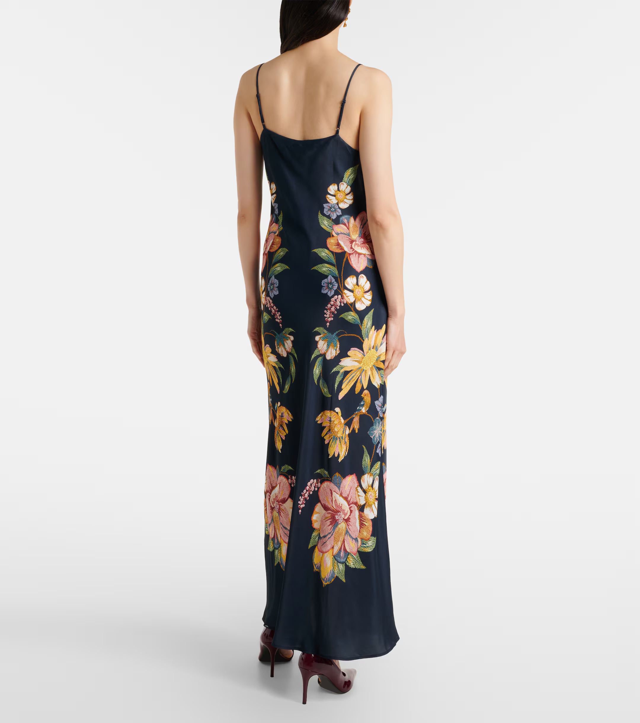 Maira Floral Dark Blue Maxi Dress