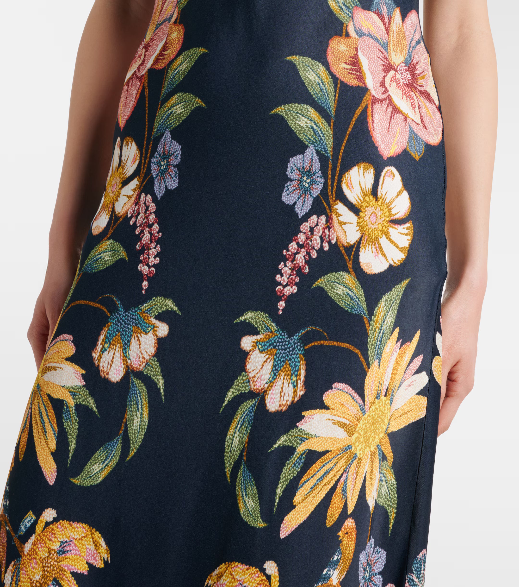 Maira Floral Dark Blue Maxi Dress
