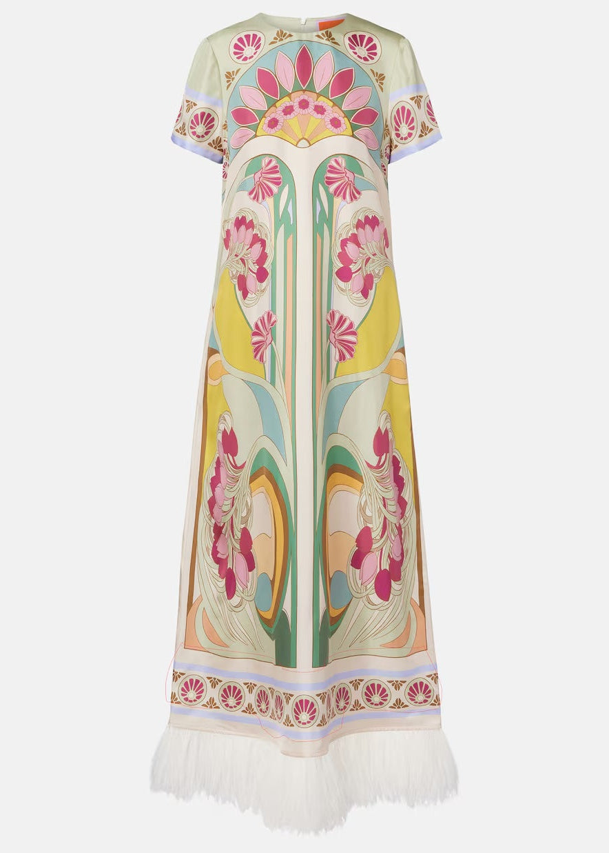 Swing Dress With Feathers