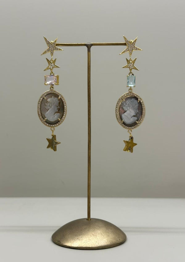 Sunny Earrings With Brass And Charms