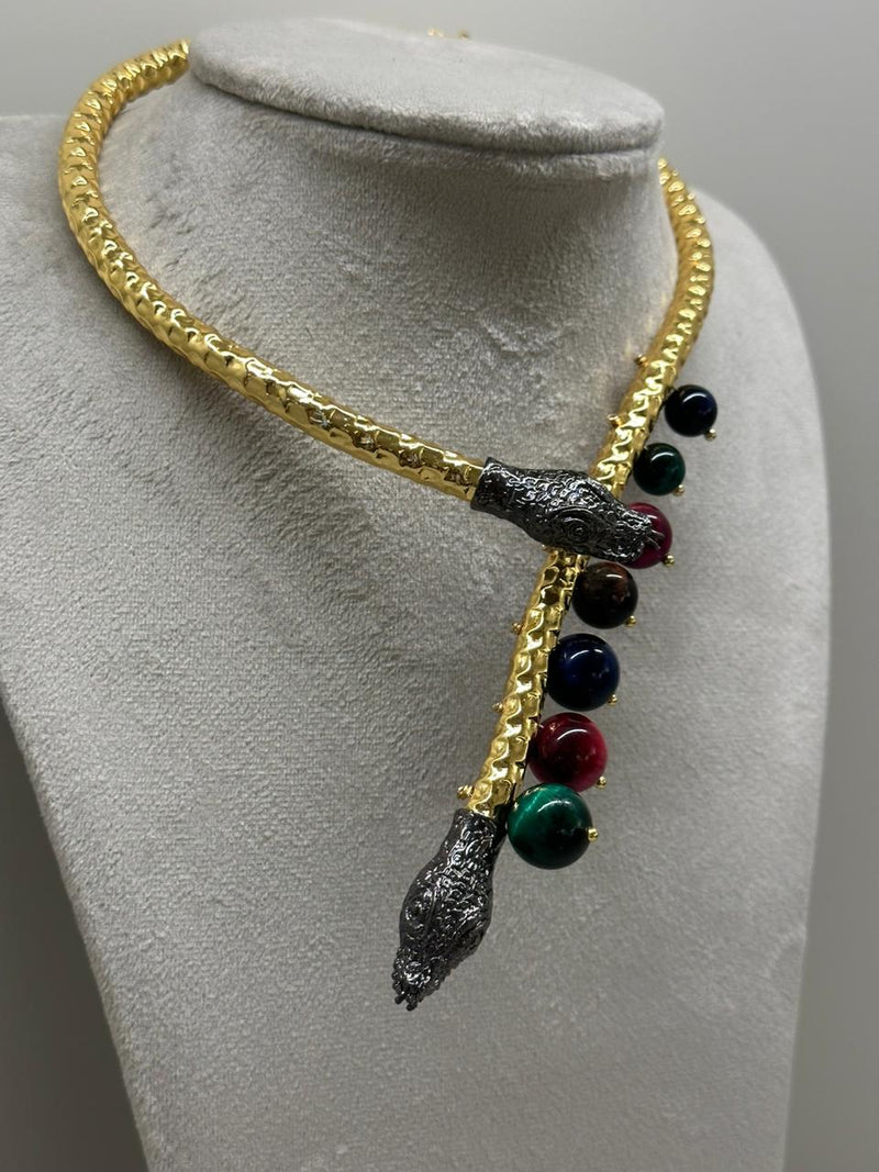 Collar Necklace With Stones Multi