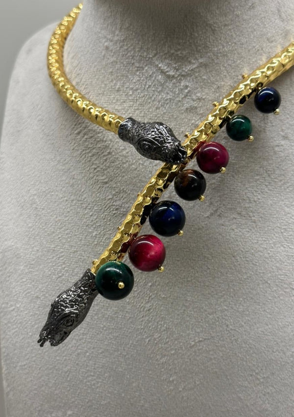 Collar Necklace With Stones Multi