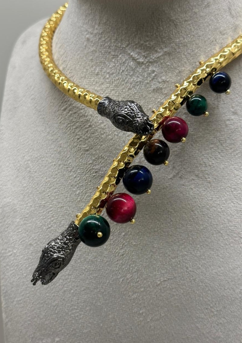 Collar Necklace With Stones Multi