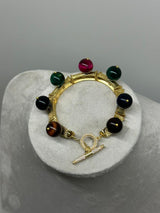 Brass Bracelet With Various Stones