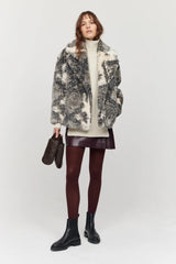 Rita Coat Snake Print Grey
